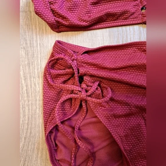 Shade & Shore Red High Waist Bikini Tie Small - Picture 2 of 8